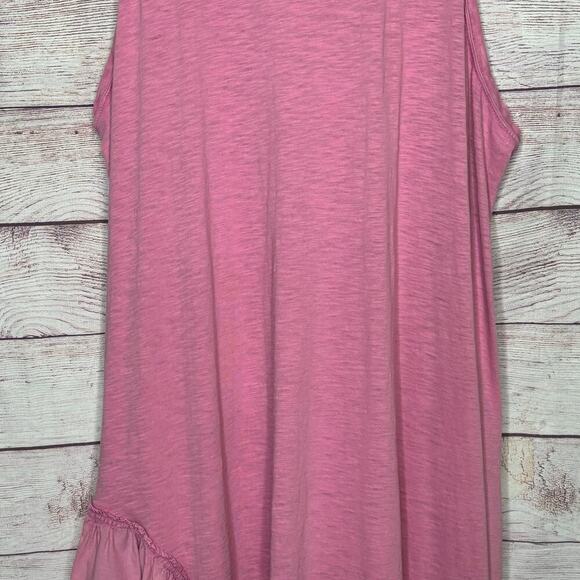 Daily Ritual Anthropologie Sleeveless Tank Ruffle Blossom Pink Dress Size 2X - Picture 12 of 12